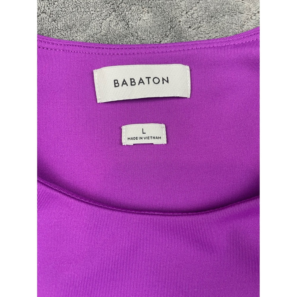 Babaton Purple Ribbed Ruched Tank‎ Top Size L - Picture 6 of 9